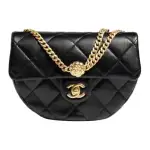 CHANEL Diamond Pattern Shoulder Bag, Crossbody Bag Mini Women's Black
