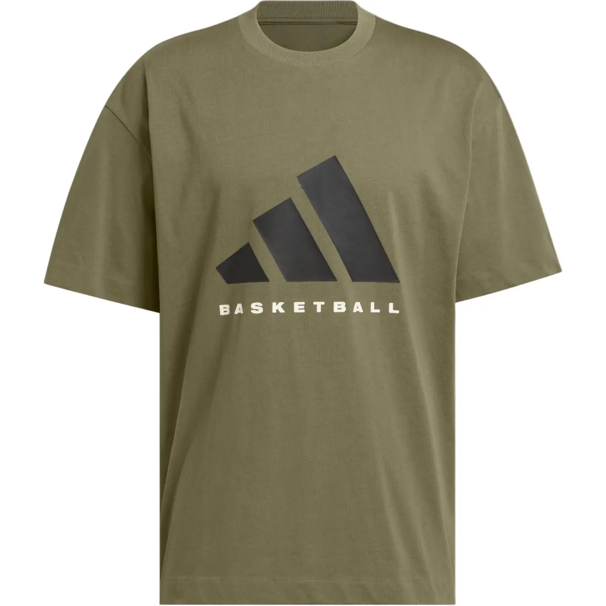 Adidas BASKETBALL SS25 T Shirt Unisex Strata Olive Green