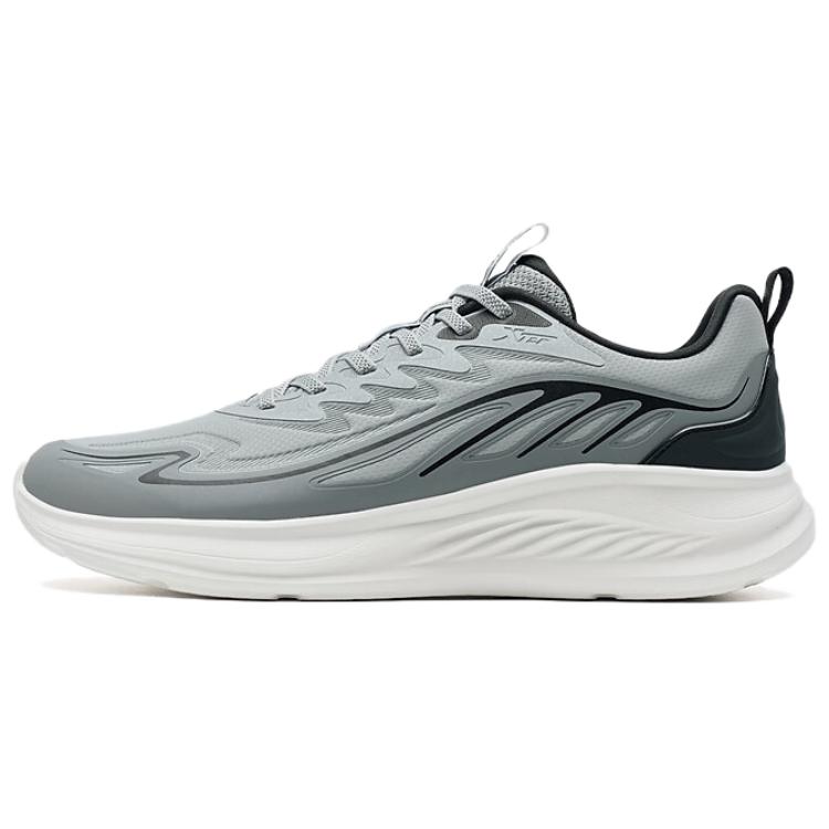 XTEP Cushioning Coverage Low top Casual Running Shoes Men’s Ash Gray Smoke Gray Black