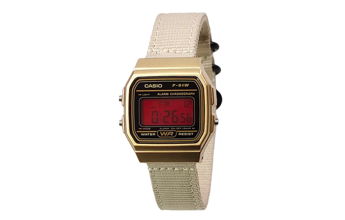 CASIO Custom Collection Quartz Movement Nylon Strap Watch Men's Watches Black Dial