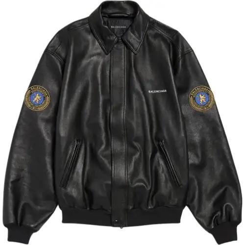 Balenciaga Leather Jacket Loose Fit Men's