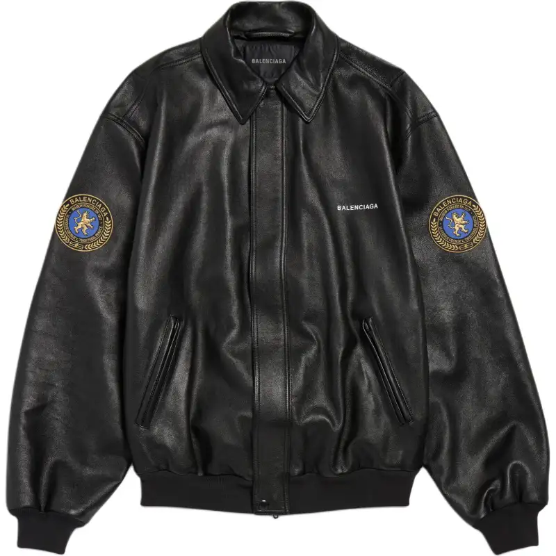 Balenciaga Leather Jacket Loose Fit Men's