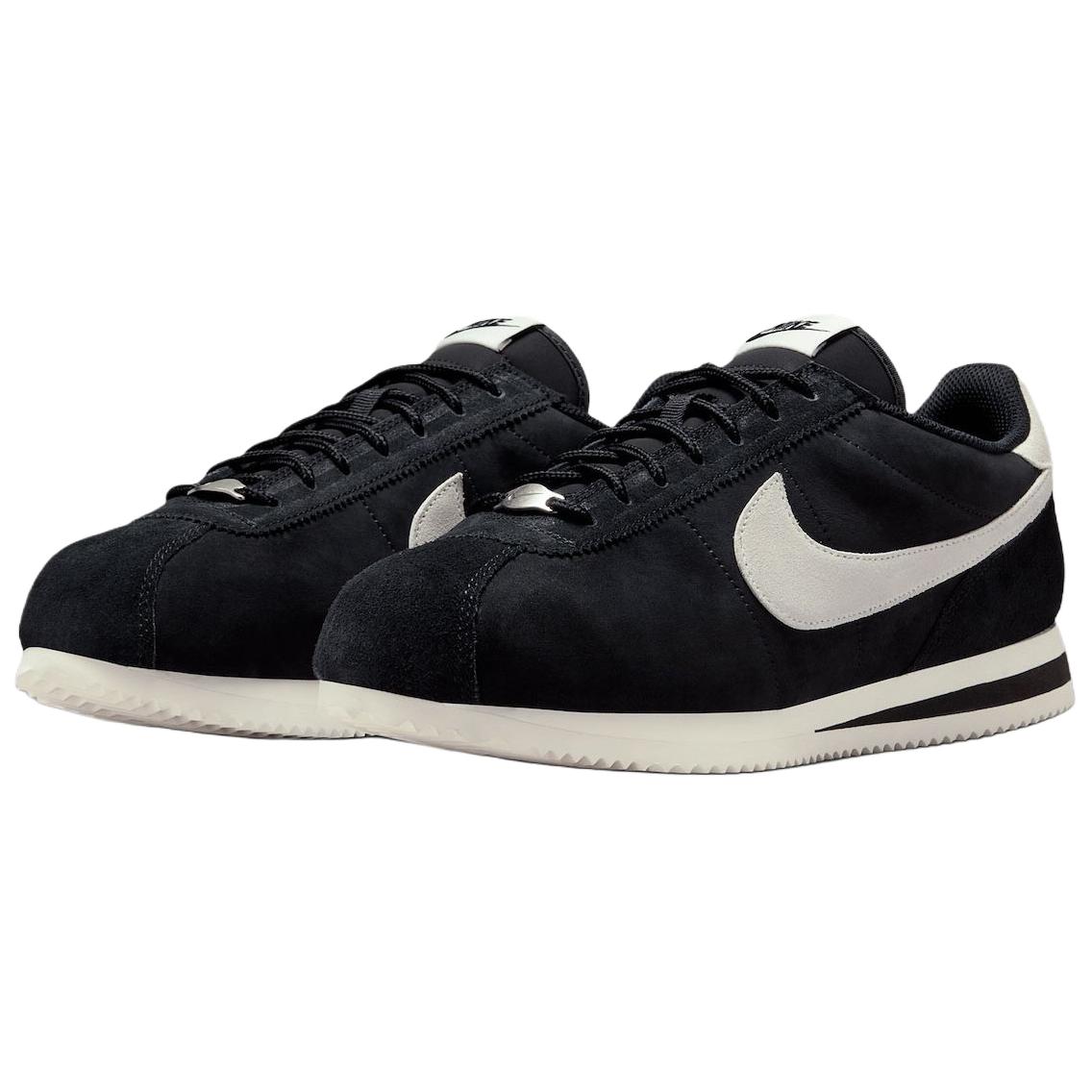 Nike Cortez Abrasion Resistant Abrasion Resistant Low top Casual Running Shoes Unisex Black Beige