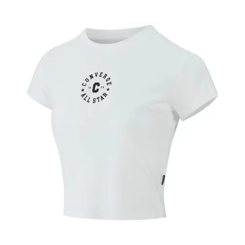 Converse T Shirts Women's White Crew Neck Moderate Other