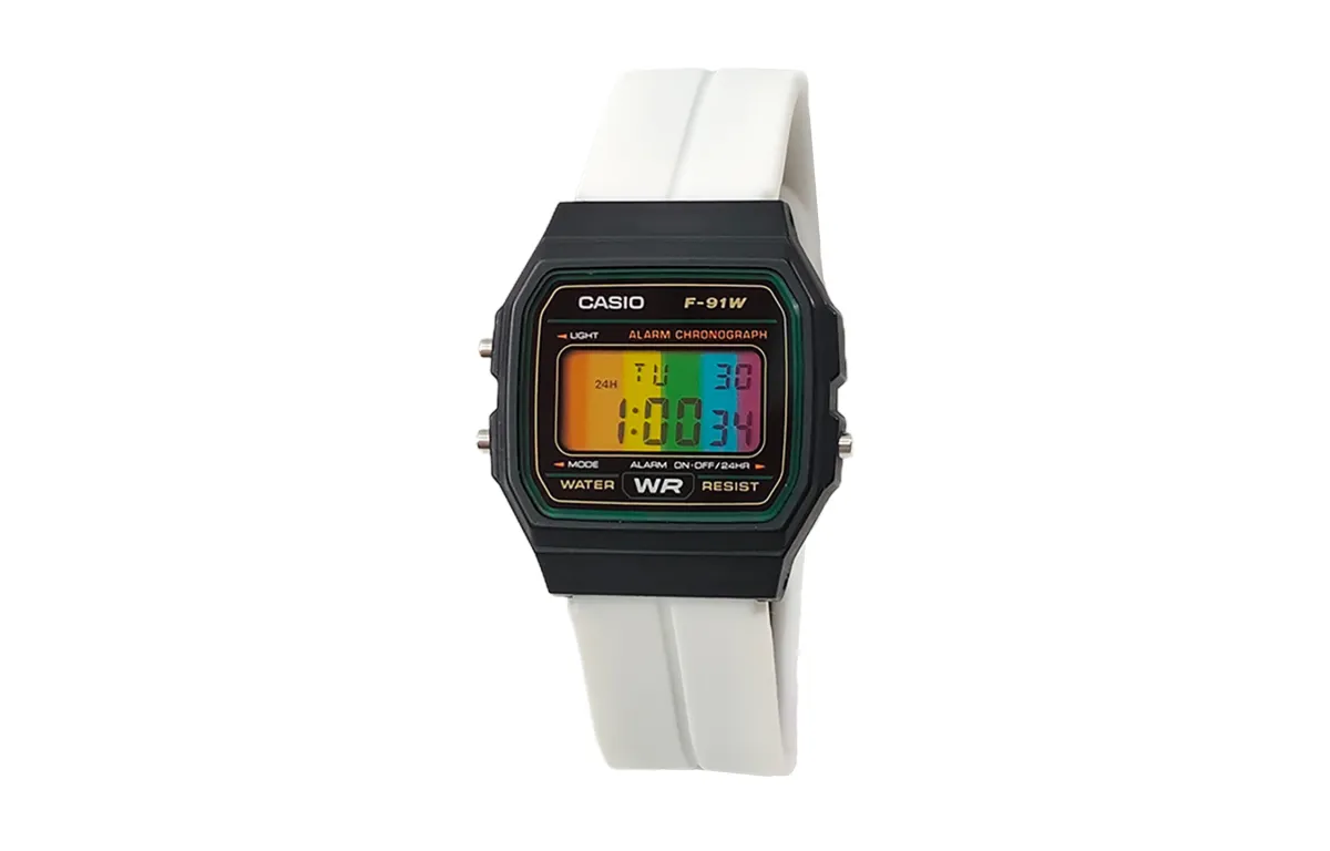 CASIO Custom Collection Quartz Movement Silicone Strap Watch Men's Watches Multicolor Watch Dial
