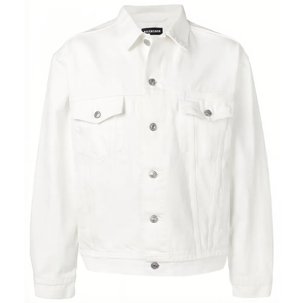 Balenciaga Men's Embroidered Logo Japanese Denim Jacket