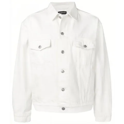 Balenciaga Men's Embroidered Logo Japanese Denim Jacket