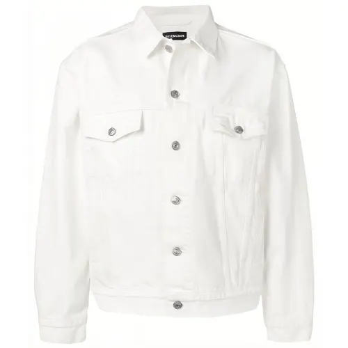 Balenciaga Men's Embroidered Logo Japanese Denim Jacket