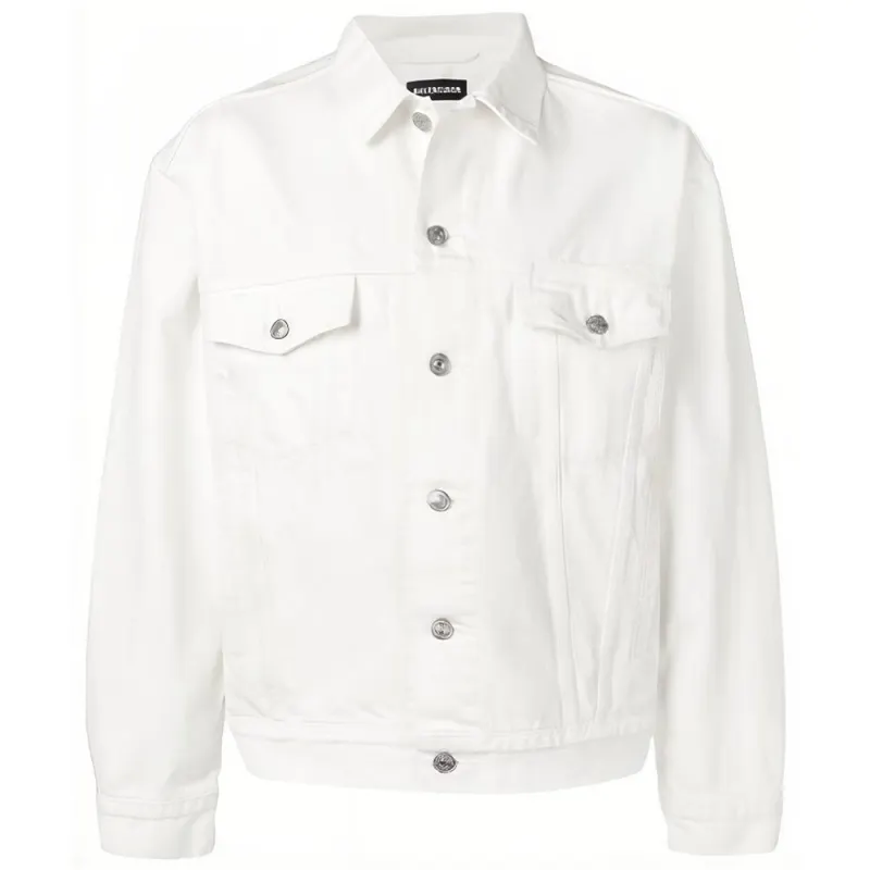 Balenciaga Men's Embroidered Logo Japanese Denim Jacket