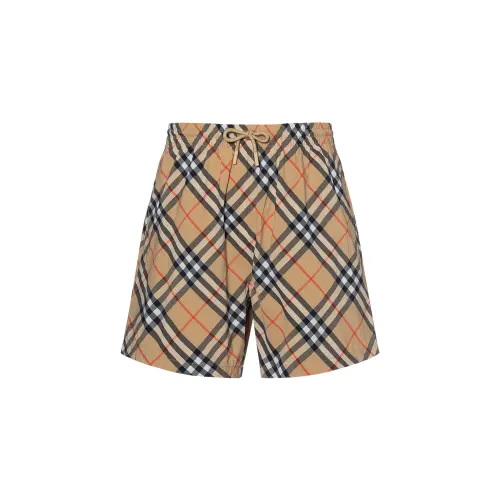 Burberry Check Printed Drawstring Swim Shorts