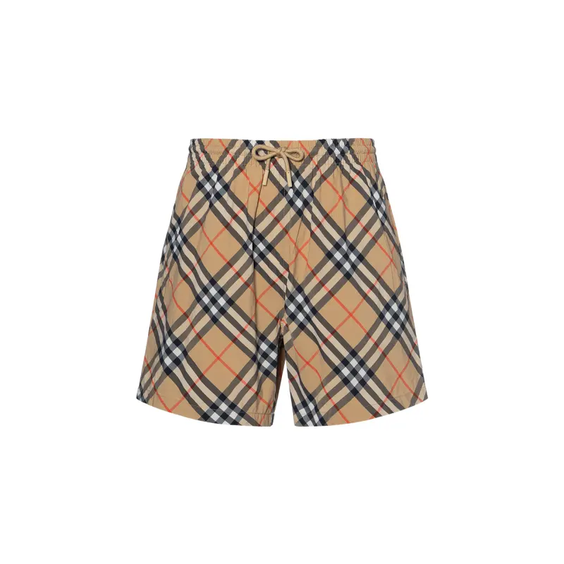Burberry Check Printed Drawstring Swim Shorts