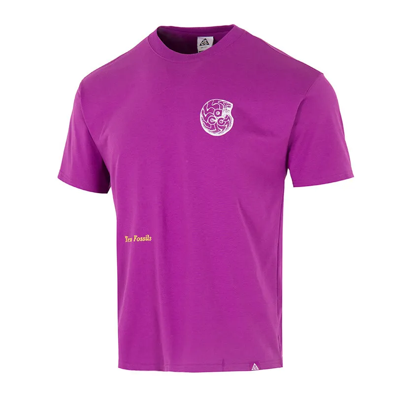 Nike T-Shirts Men's Purple Crew Neck Moderate