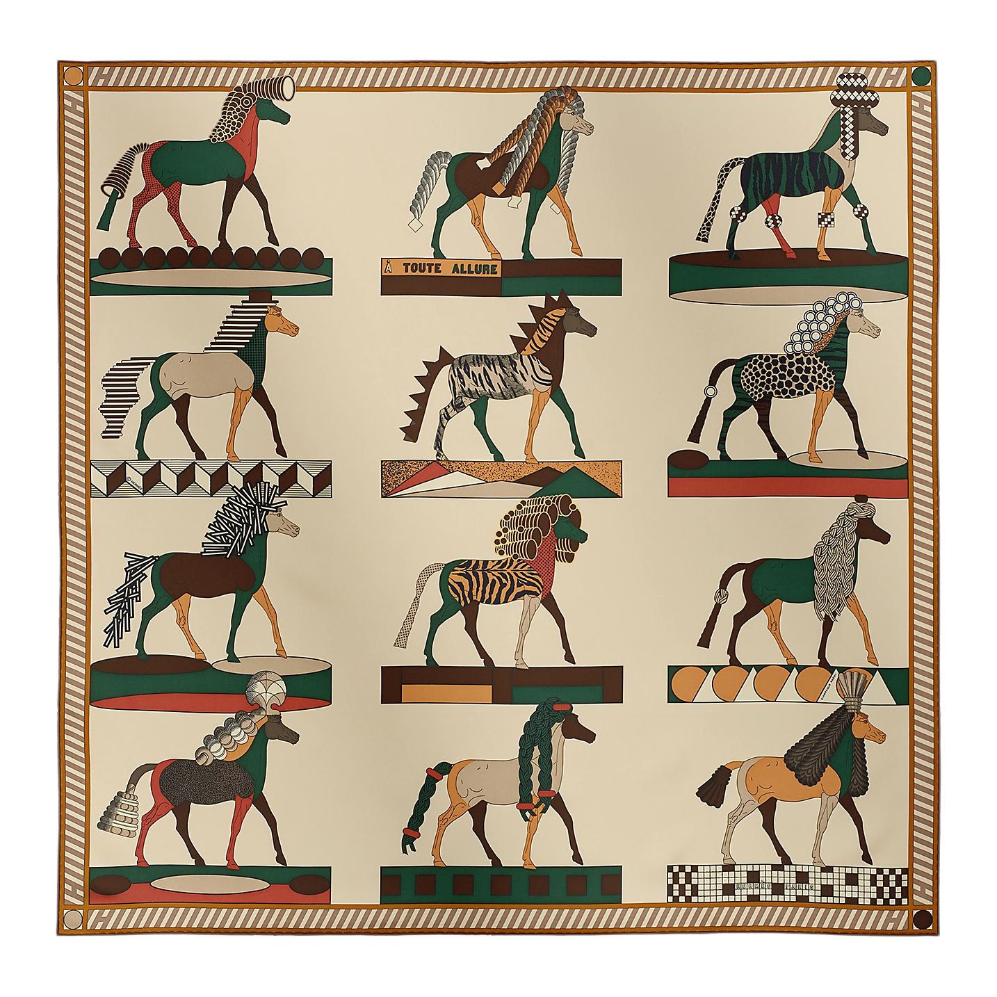 Женский платок Hermes (кремовый)