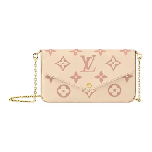 LOUIS VUITTON Pochette Felicie Embossed Soft Grain Cow Leather 3 in 1 Chain Bag, Crossbody Bag, Shoulder Bag Small