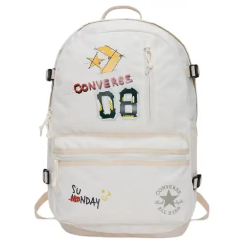 Converse Straight Edge Polyester Backpack Regular Unisex White