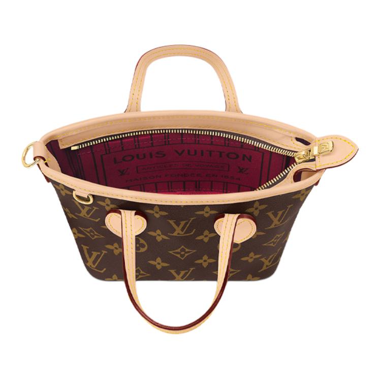 Женская сумка Louis Vuitton NEVERFULL BB (коричневая) — фото 4