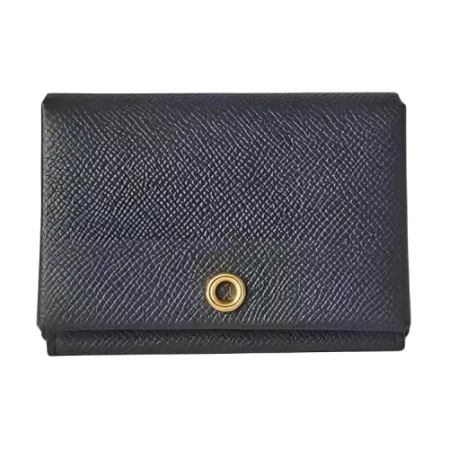 Loro Piana Ghiera Calfskin Card Holder Women's Marine Blue & Chili Red