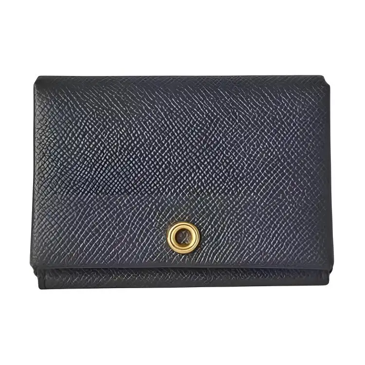 Loro Piana Ghiera Calfskin Card Holder Women's Marine Blue & Chili Red