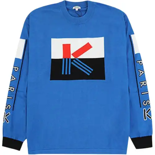 KENZO T Shirts Men's Blue Crew Neck Moderate Straight Fit