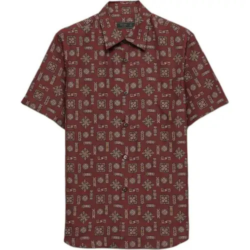 Prada short-sleeved printed silk shirt