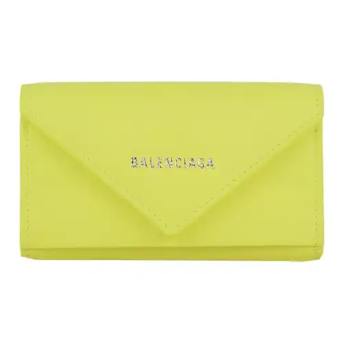 Balenciaga Leather Key Pouch Women's Yellow