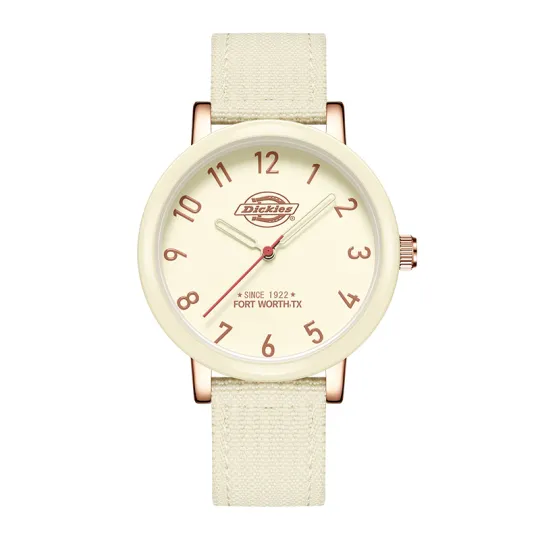 Dickies Back To School Gear Wrist Watches Quartz Movement Nylon Strap Beige Watch Dial Women's Watch