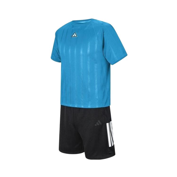 Детский спортивный костюм adidas SS25 JB TEE SET (синий) — фото 2