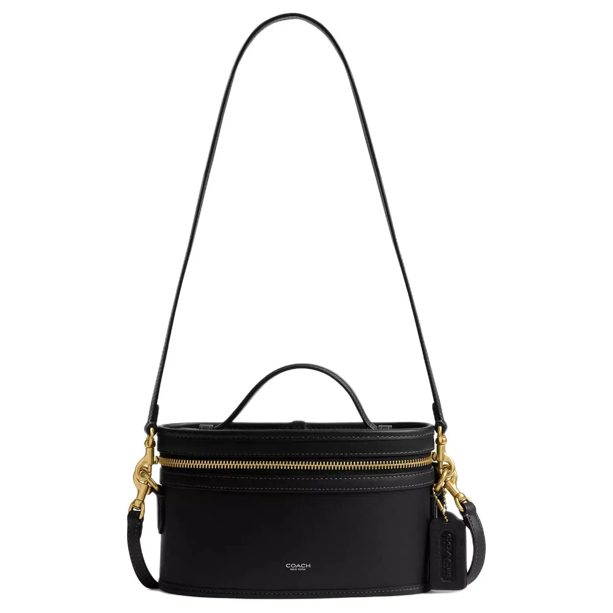 COACH Trail Leather Shoulder Bag, Crossbody Bag, Handbag Small Women's Black