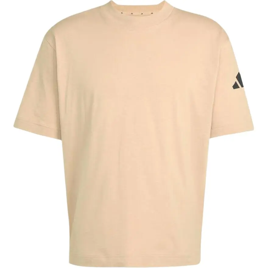 Adidas T-Shirts Men's Khaki Crew Neck Moderate