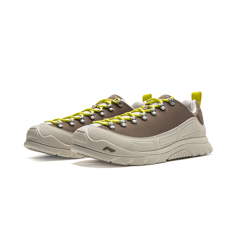 LiNing Cushioning, Slip Resistant, Abrasion Resistant, Lightweight, Rebound Low top Outdoor Shoes Unisex Taupe Gray