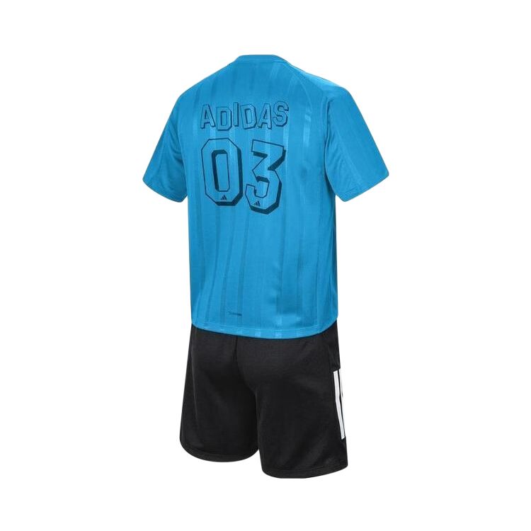 Детский спортивный костюм adidas SS25 JB TEE SET (синий) — фото 3