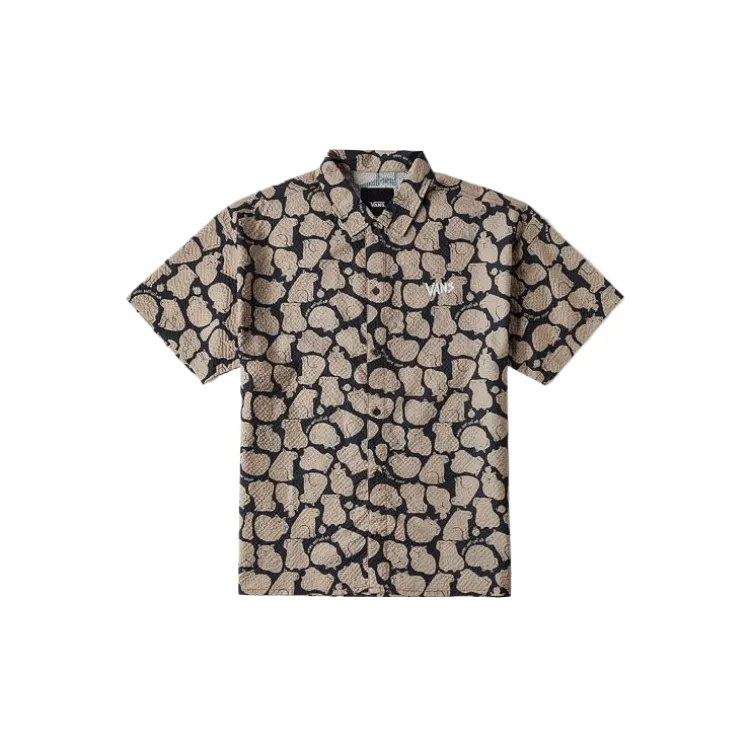 Vans Shirts Men's Gray Print Lapel Moderate Shirt