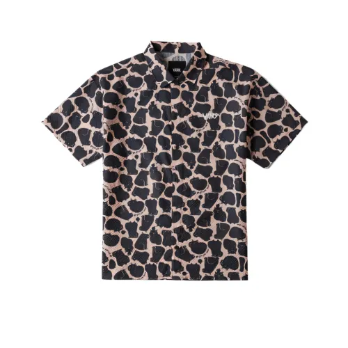 Vans Shirts Men's Pink Print Polo Collar Moderate