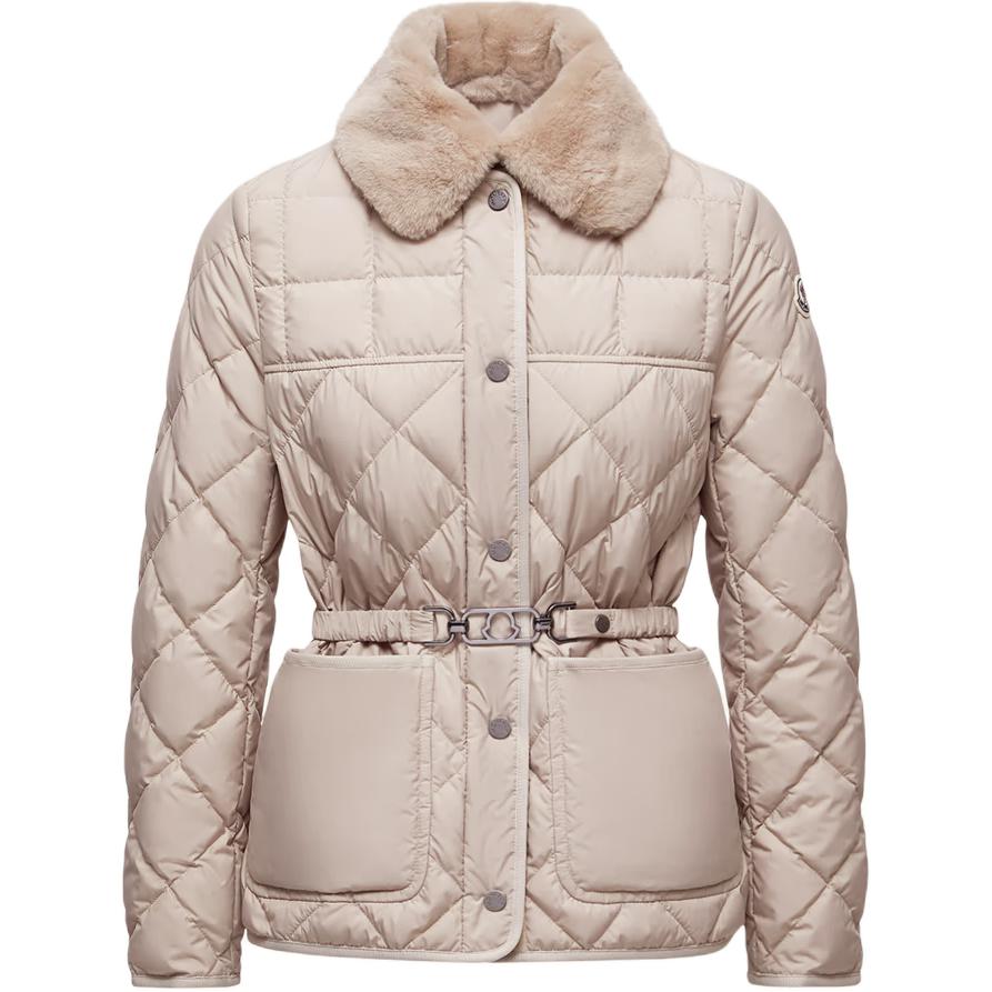 Женский пуховик Moncler Cygne (бежевый)