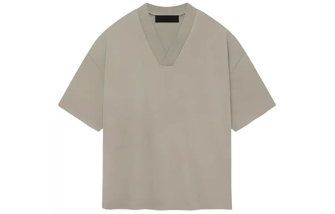 Fear Of God Essentials Logo print V neck Cotton T shirt