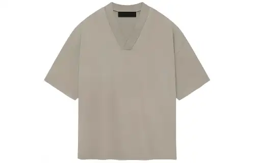 Fear Of God Essentials Logo print V neck Cotton T shirt