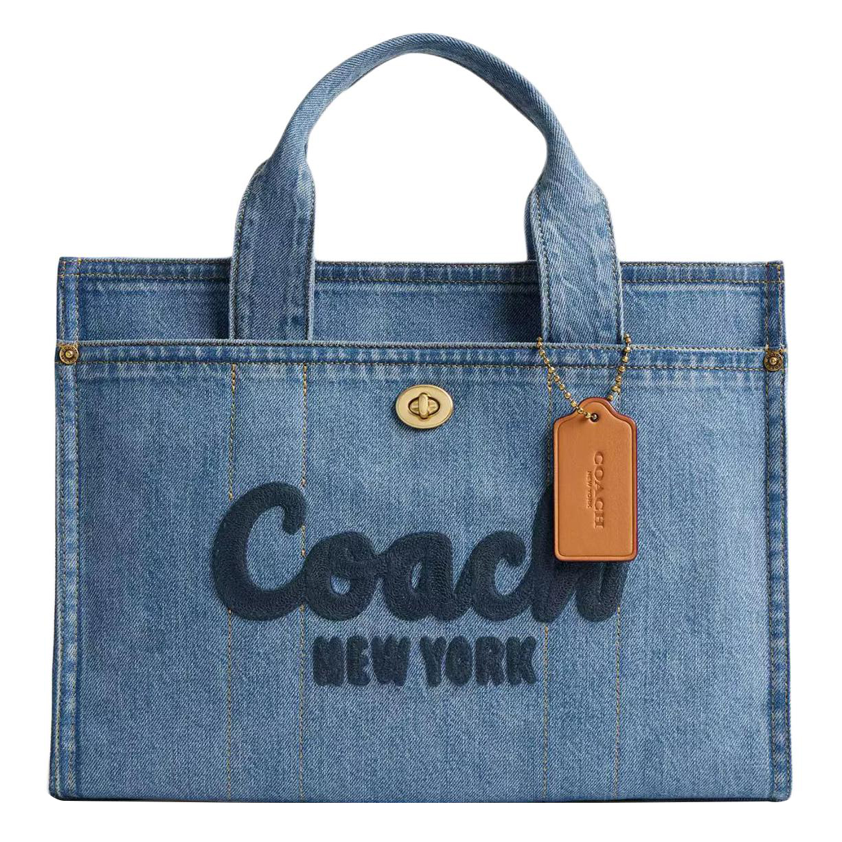 Женская сумка COACH Cargo Bolso 34 (латунь и индиго)