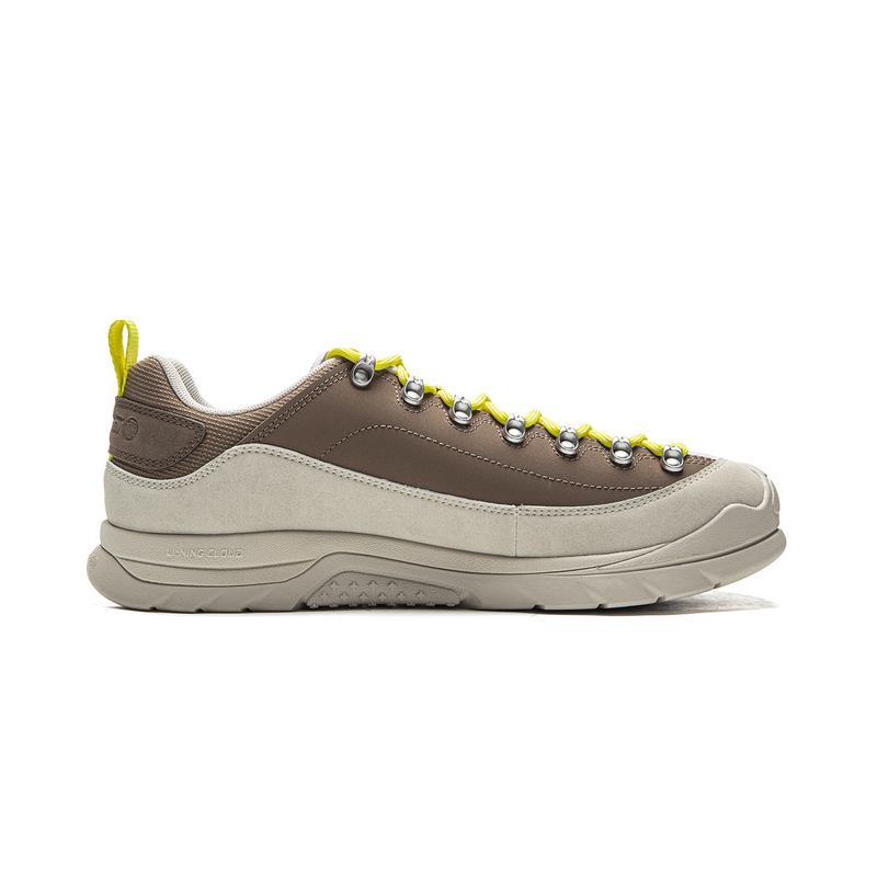LiNing Cushioning, Slip Resistant, Abrasion Resistant, Lightweight, Rebound Low top Outdoor Shoes Unisex Taupe Gray