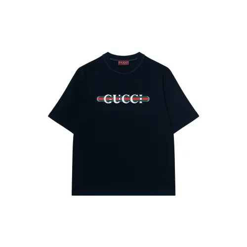 GUCCI Logo Printed Jersey T Shirt