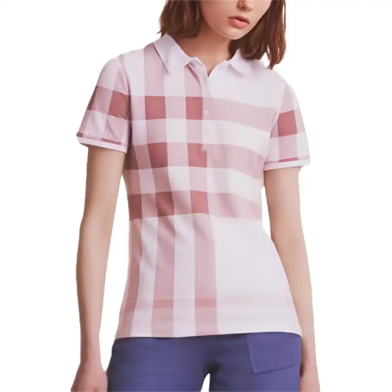 Burberry Polo Shirts Women's Pink Polo Collar Moderate Straight Fit
