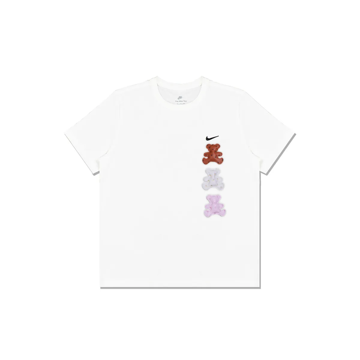 Nike T Shirts Men's White Crew Neck Straight Fit