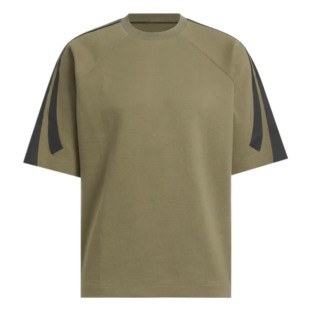 Adidas T-Shirts Unisex Brown Green Crew Neck Moderate