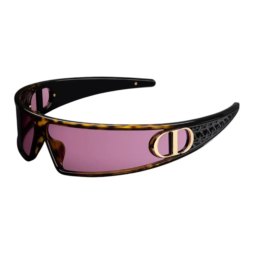 DIOR Irregular Shape Sunglasses Unisex Dark Brown