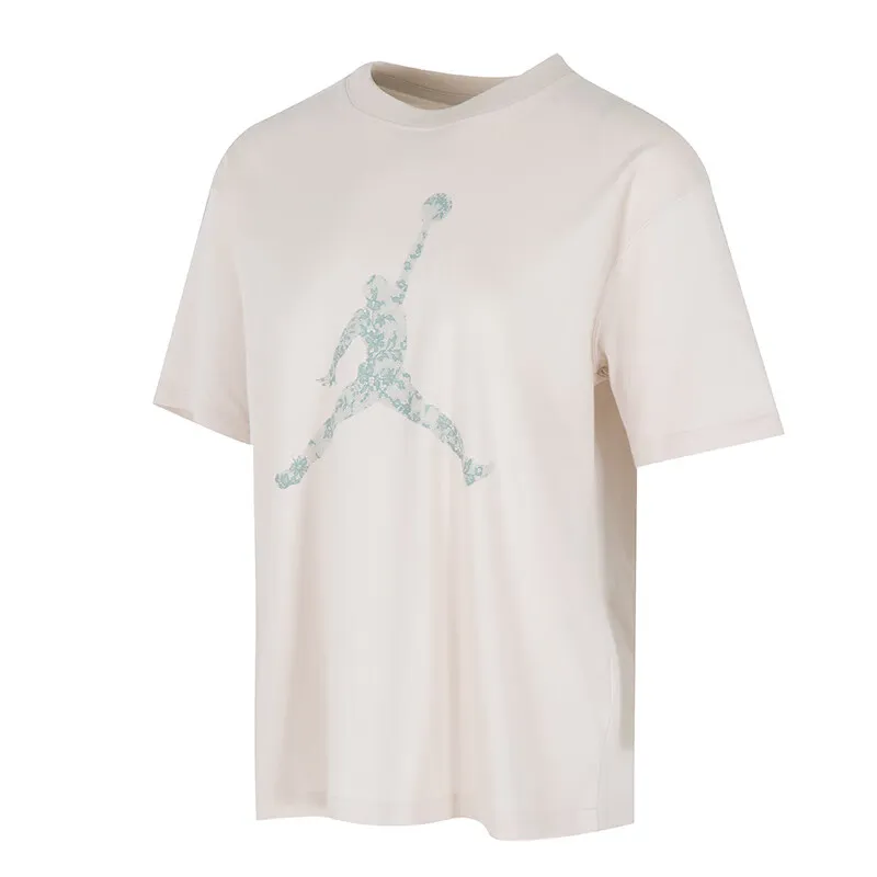 Jordan T-Shirts Women's Beige Crew Neck Moderate