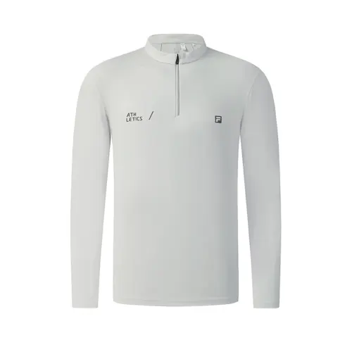 FILA Fitness T Shirts Men's Dove Gray GY Half Turtleneck Moderate Straight Fit