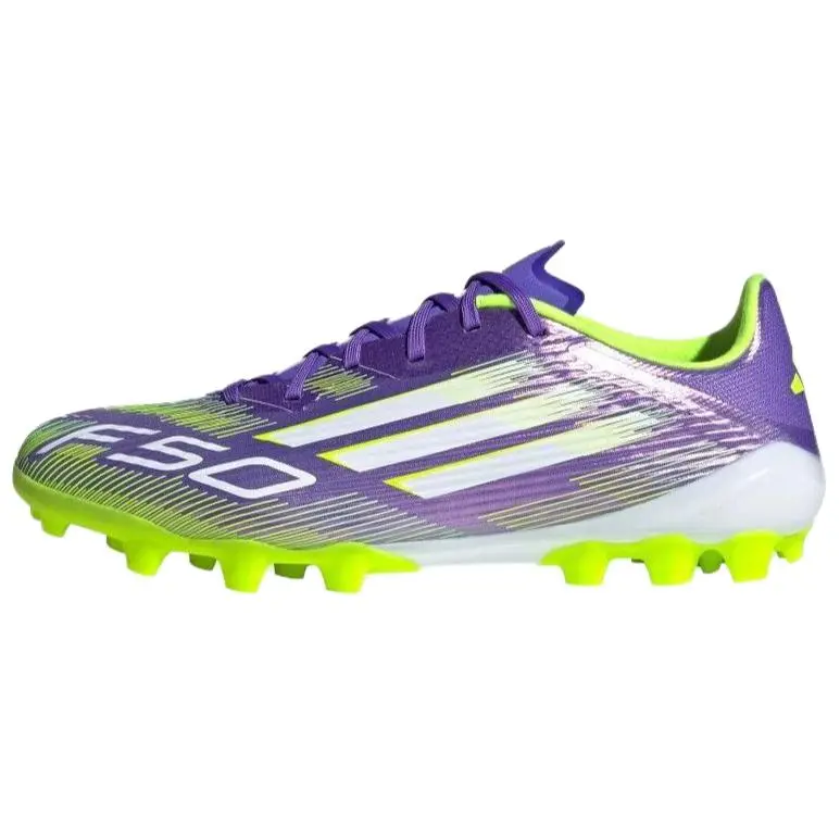 Adidas F50 League Artificial Turf Mesh Soccer Shoes Unisex Purple Green White
