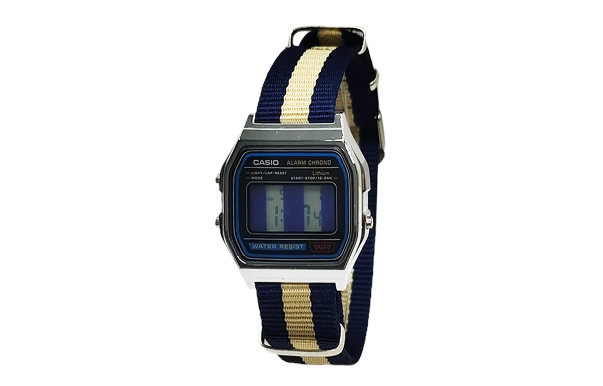 CASIO Custom Collection Quartz Movement Nylon Strap Watch Men's Watches Black Dial