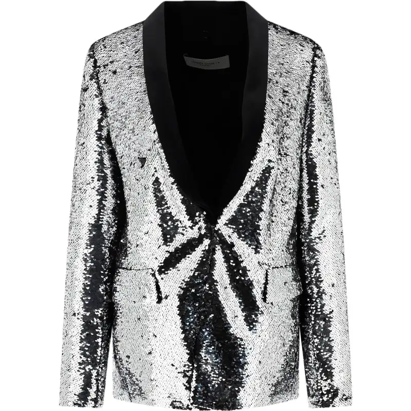 Golden Goose Business Suits Women's Silver Suit Collar Moderate