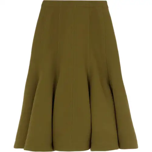 Bottega Veneta Casual Long Skirt Women's Olive Oil
