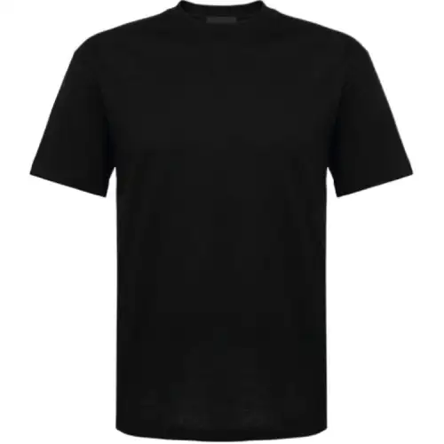 PRADA T Shirts Men's Black Crew Neck Moderate Straight Fit